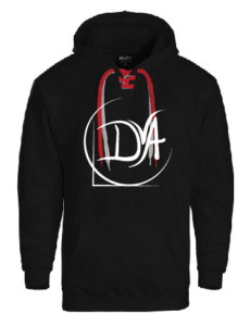 DVA hooded sweatshirt with hockey laces