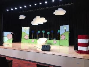 Dr. Seuss play stage set