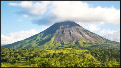 image of a volcano in Costa Rica. 
