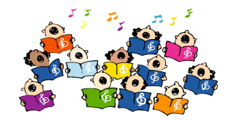 cartoon picture of children singing