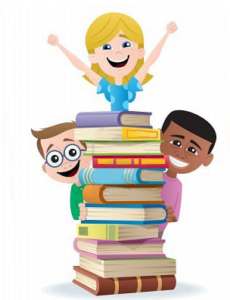 clipart: students and books