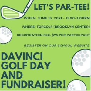 DaVinci Golf Day and Fundraiser Invitation